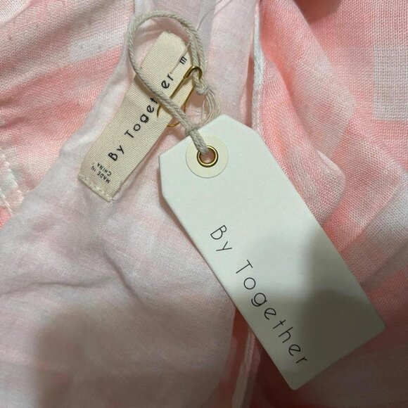 By Together Pink Gingham Babydoll Mini Dress M - Picture 6 of 7